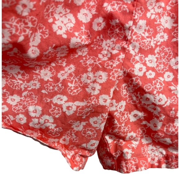 Gap Kids Girls Pink Floral Romper Size 14–16 Boho Short Sleeve Cotton Summer - Picture 8 of 9